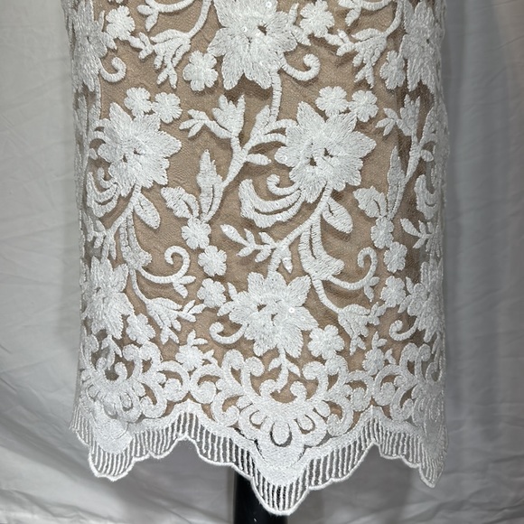 HOST PICK Anthro BHLDN Hansel dress 2 white floral sequin wedding rehearsal hoco - Picture 5 of 13